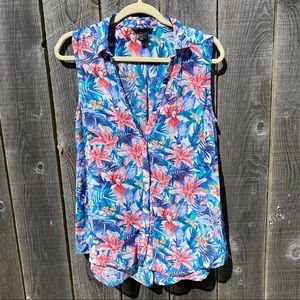 H&M Floral Button Down Sleeveless Top